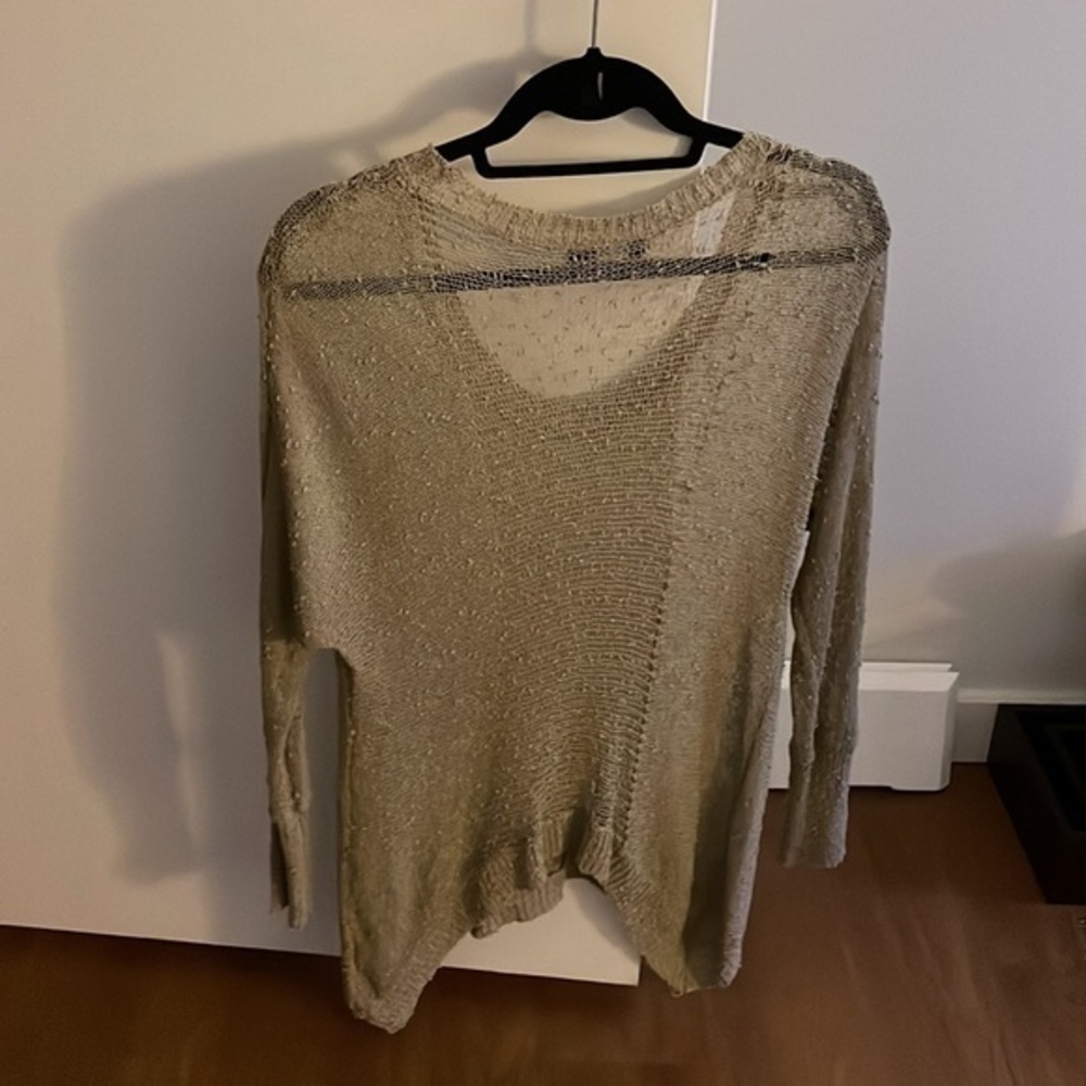 Millau Crochet Knit Tunic Beige Boho Style Sleeveless Top - Picture 3 of 5